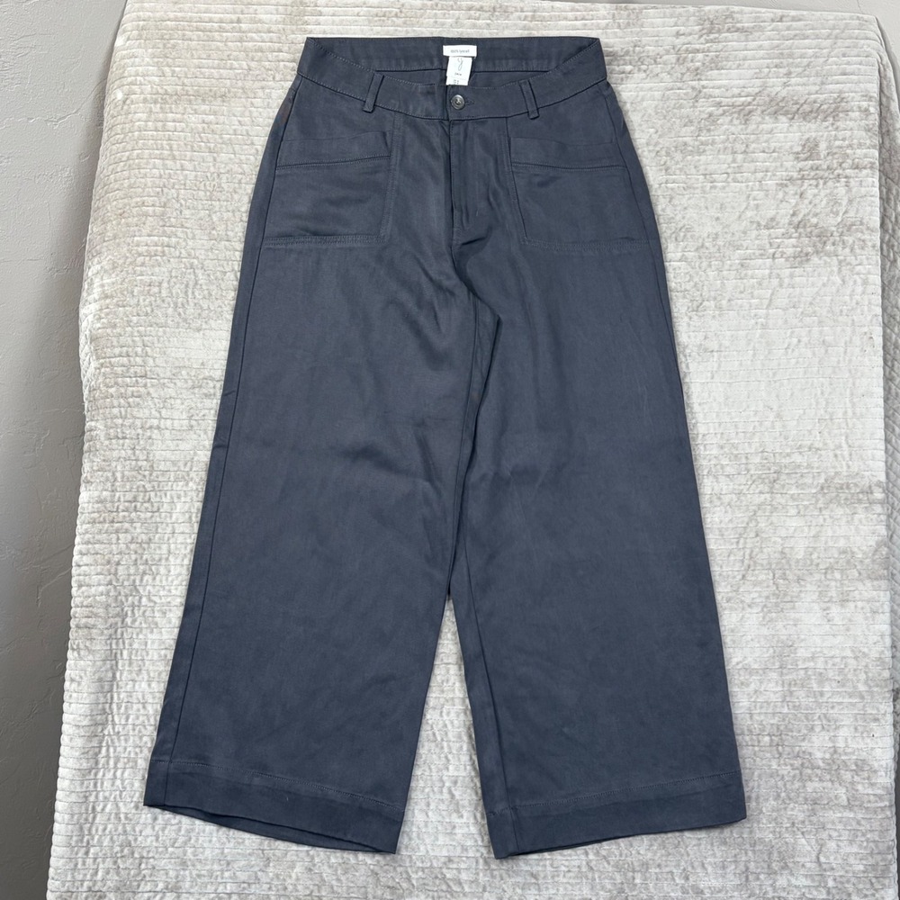 Joie Gray Lyocell Wide Leg Crop Pants High Rise Patch Pocket‎ Size 8